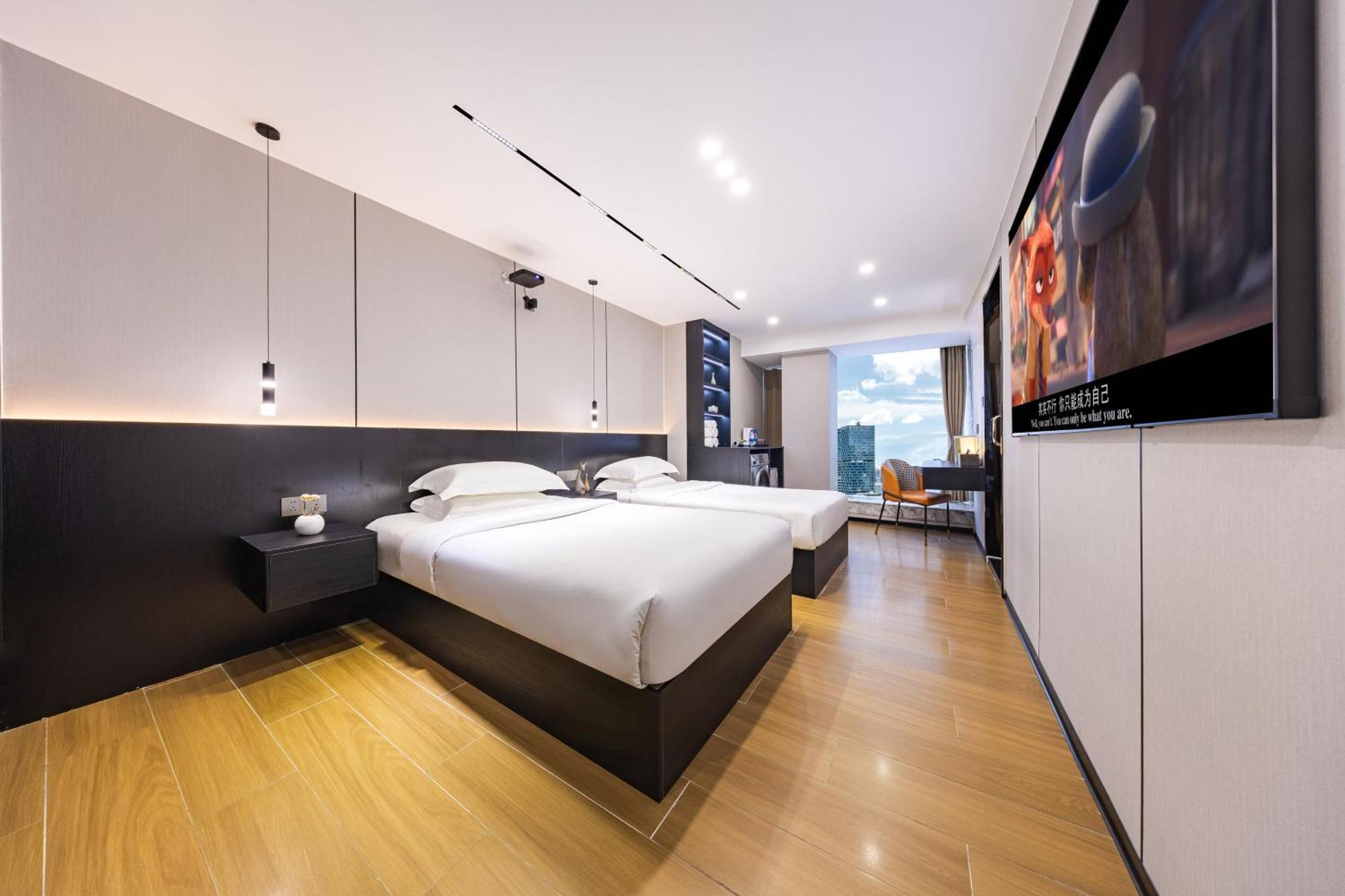 Yu Manju High-Floor Huge-Screen Audiovisual Hotel-Guangzhou Tower Zhujiang New Town Sports West Road Branch ภายนอก รูปภาพ
